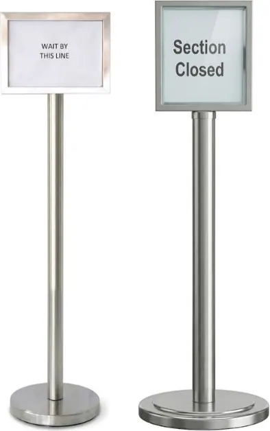 S/Steel Sign Board – Queue Sign Board Stand A4 Frame