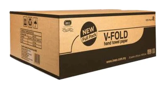 V-FOLD Hand Towel 300-1348 – 2-ply hand towel paper, 100% virgin pulp, fully wrapped