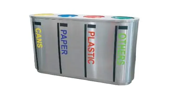 RECYCLE-187/4 Stainless / Powder-coated Recycle Bin – LEADER Stainless / Powder-coated Recycle Bin