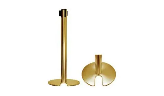 Gold Coated Retractable Belt Q-up Stand (Stackable) – Signs, queue & sign stands