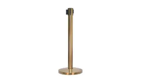 Gold Coated Retractable Belt Q-up Stand – Signs, queue & sign stands