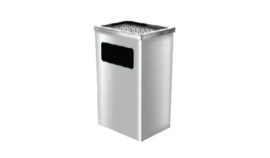 SS square/rectangular c/w ashtray top – Indoor & pedal bins