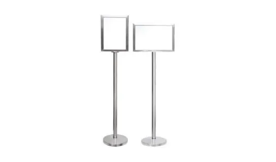 Stainless Steel A3 Display Stand - Long Pole – Signs, queue & sign stands